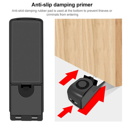 HH-MD001 Door Stop Wedge Alarm for Home and Travel(Black) - Door Window Alarm by buy2fix | Online Shopping UK | buy2fix