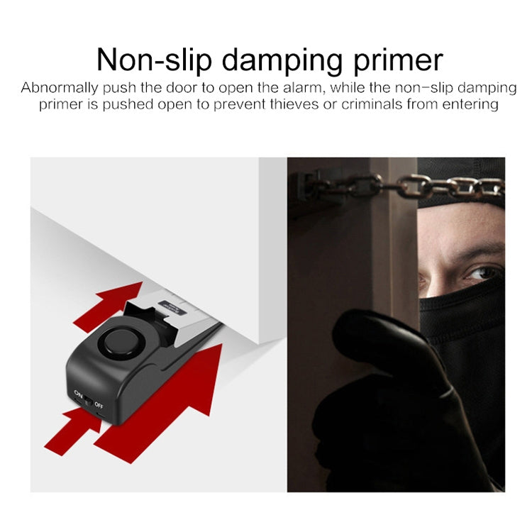 HH-MD001 Door Stop Wedge Alarm for Home and Travel(Black) - Door Window Alarm by buy2fix | Online Shopping UK | buy2fix