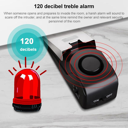 HH-MD001 Door Stop Wedge Alarm for Home and Travel(Black) - Door Window Alarm by buy2fix | Online Shopping UK | buy2fix
