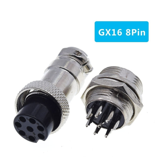 DIY 16mm 8-Pin GX16 Aviation Plug Socket Connector (5 Pcs in One Package, the Price is for 5 Pcs)(Silver) by buy2fix