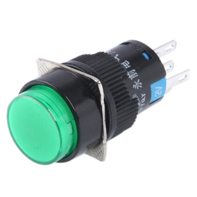 Car DIY Round Button Push Switch / Green Indicator - Car Switches by buy2fix | Online Shopping UK | buy2fix