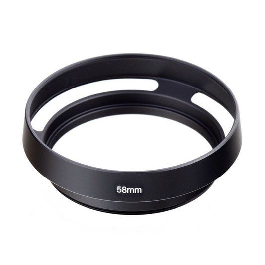 Metal Vented Lens Hood for Lens with 58mm Filter Thread(Black) - Lens Hood by buy2fix | Online Shopping UK | buy2fix