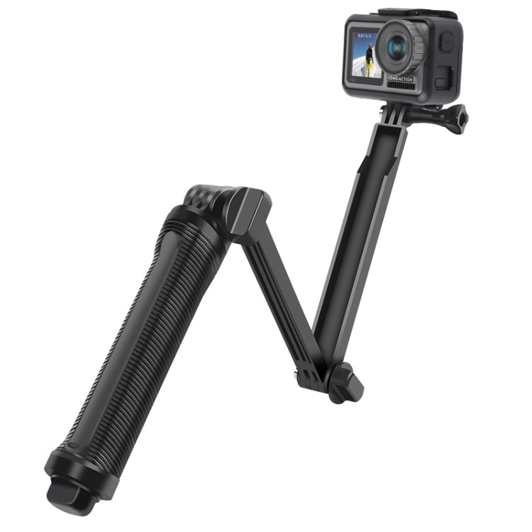 3-Way Monopod + Tripod + Grip Super Portable Magic Mount Selfie Stick for GoPro, Insta360, DJI and Other Action Cameras, Length of Extension: 20-62cm by buy2fix