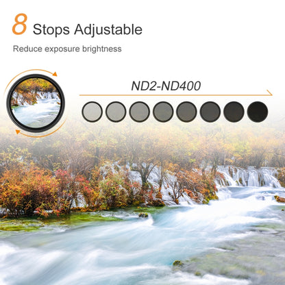 72mm ND Fader Neutral Density Adjustable Variable Filter ND 2 to ND 400 Filter(Black) by buy2fix
