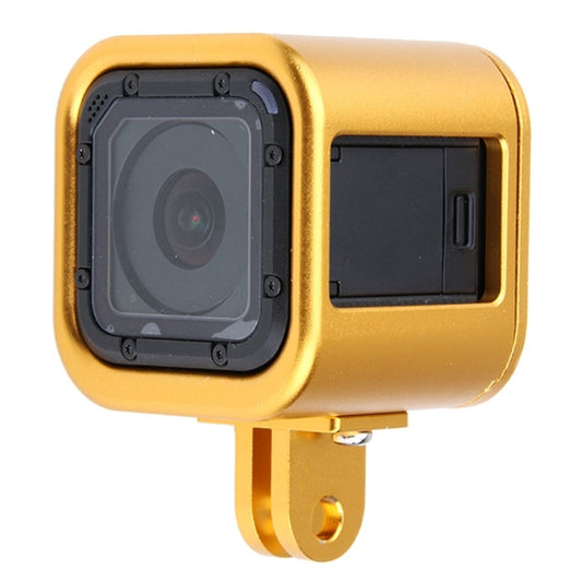 Housing Shell CNC Aluminum Alloy Protective Cage with Insurance Back Cover for GoPro HERO5 Session /HERO4 Session /HERO Session(Gold) - Metal Cases by buy2fix | Online Shopping UK | buy2fix