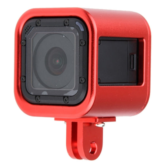 Housing Shell CNC Aluminum Alloy Protective Cage with Insurance Back Cover for GoPro HERO5 Session /HERO4 Session /HERO Session(Red) - Metal Cases by buy2fix | Online Shopping UK | buy2fix