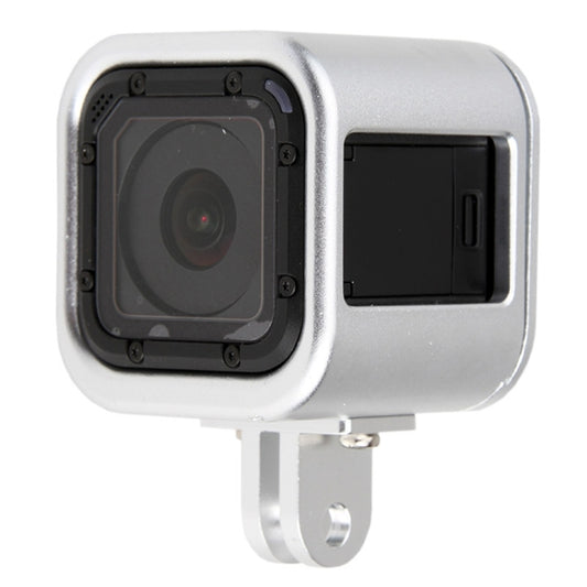 Housing Shell CNC Aluminum Alloy Protective Cage with Insurance Back Cover for GoPro HERO5 Session /HERO4 Session /HERO Session(Silver) - Metal Cases by buy2fix | Online Shopping UK | buy2fix