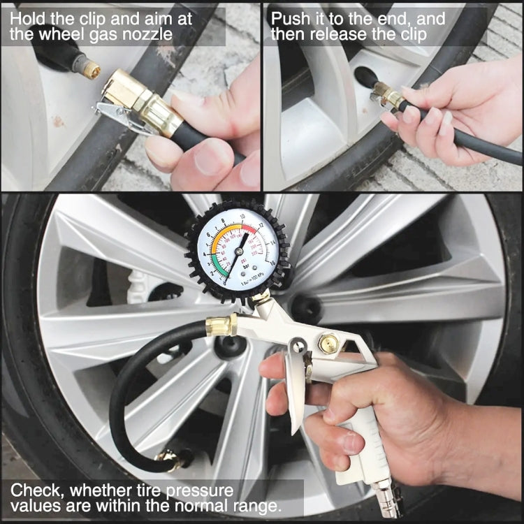 Car Inflator and Gauge Kit, Pressure Range: 0-220PSI - Tire Pressure Gauges by buy2fix | Online Shopping UK | buy2fix