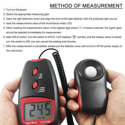 Digital Light Meter, Measuring Range: 1-100000 Lux(Red) - Light & Sound Meter by buy2fix | Online Shopping UK | buy2fix