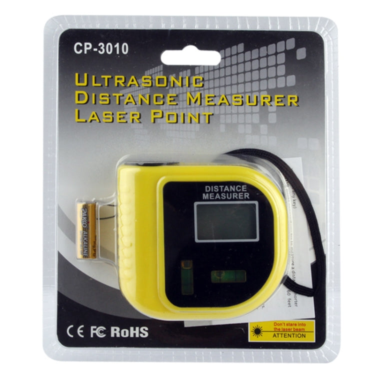 CP-3010 Ultrasonic Distance Measurer with Laser Pointer, Range: 0.5-18m(Yellow) - Laser Rangefinder by buy2fix | Online Shopping UK | buy2fix