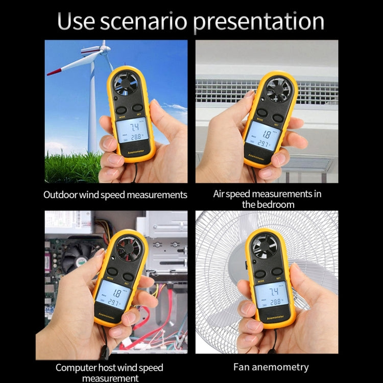 AR-816 Digital Electronic Thermometer Anemometer - Tachometers & Anemometer by buy2fix | Online Shopping UK | buy2fix