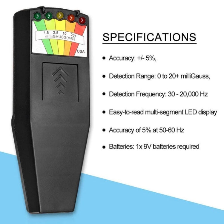 5-LED Electromagnetic Radiation Detector EMF Meter Tester - Radiation Detector by buy2fix | Online Shopping UK | buy2fix
