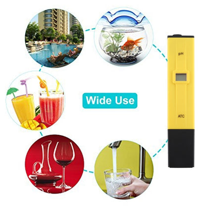 Pocket-sized PH Meter with ATC(Yellow) - PH & Moisture Meter by buy2fix | Online Shopping UK | buy2fix