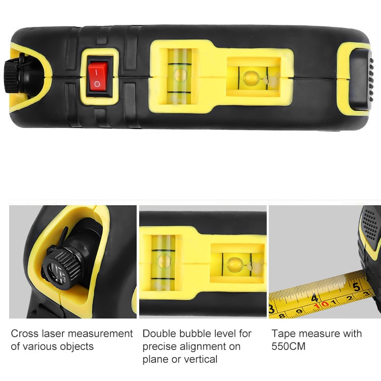 Laser Level with Tape Measure Pro (550cm), LV-05(Yellow) - Laser Rangefinder by buy2fix | Online Shopping UK | buy2fix