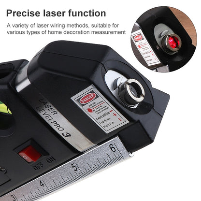 Laser Level with Tape Measure Pro 3 (250cm), LV-03(Black) - Laser Rangefinder by buy2fix | Online Shopping UK | buy2fix