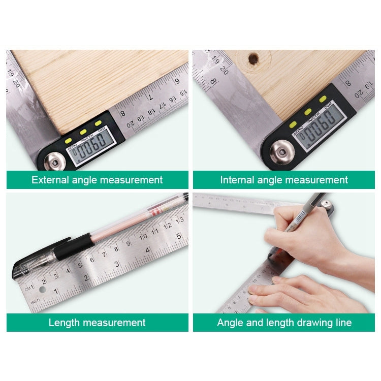 300mm 2-in1 Digital Angle Finder Meter Protractor Goniometer Ruler - Measuring Tools by buy2fix | Online Shopping UK | buy2fix