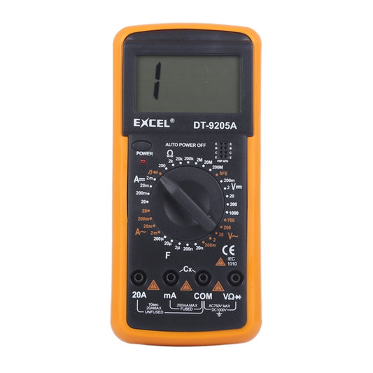 DT9205A LCD Digital Multimeter for Diode Testing / Transistor hFE Measuring Function - Digital Multimeter by buy2fix | Online Shopping UK | buy2fix