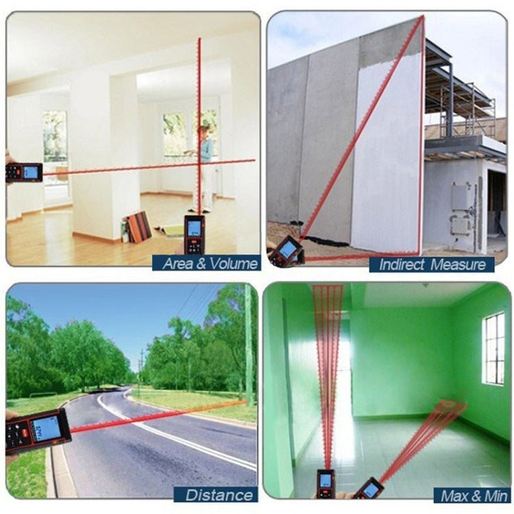 RZ-A80 1.9 inch LCD 80m Hand-held Laser Distance Meter with Level Bubble - Laser Rangefinder by buy2fix | Online Shopping UK | buy2fix