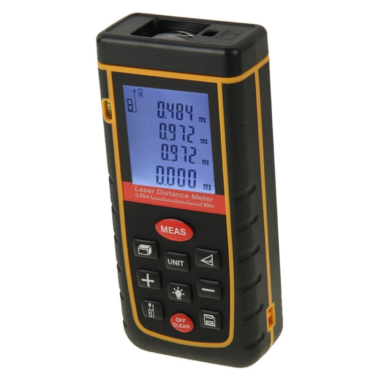 RZ-A80 1.9 inch LCD 80m Hand-held Laser Distance Meter with Level Bubble - Laser Rangefinder by buy2fix | Online Shopping UK | buy2fix