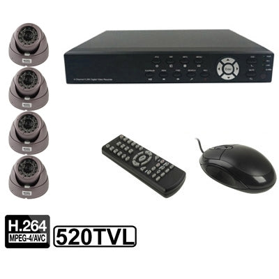 4-CH Embedded Digital Video Recorder Kit (1 / 3 Sony CCD, 520TVL, 24 x IR LED, 6mm Lens, IR Distance: 25m, H.264 (8204EV+622A) - Video Recorder Kit by buy2fix | Online Shopping UK | buy2fix