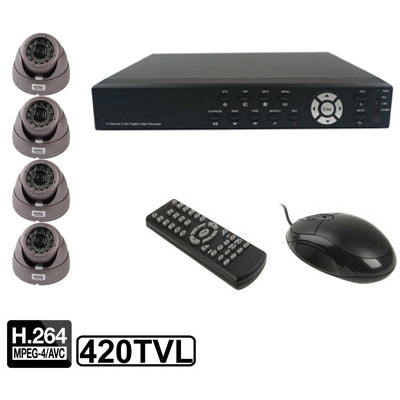 4-CH Embedded Digital Video Recorder Kit (1 / 3 Sony CCD, 420TVL, 24 x IR LED, 6mm Lens, IR Distance: 25m, H.264 (8204EV+622A) - Video Recorder Kit by buy2fix | Online Shopping UK | buy2fix