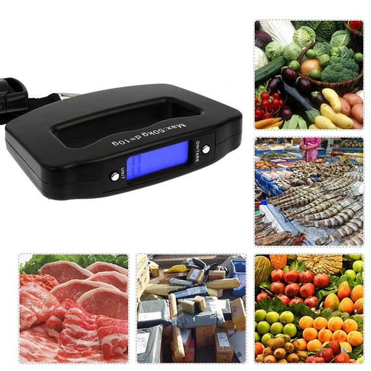 50kg Electronic Travel Luggage Scale(Black) by buy2fix