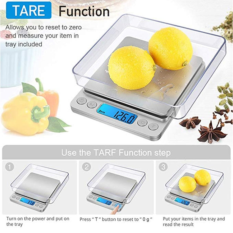 2000g x 0.1g Digital Electronic Balance Weight Scale(Silver) by buy2fix