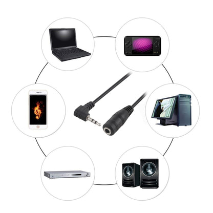 2.5mm Male Elbow to 3.5mm Female Audio Stereo Converter Adapter Cable - Aux Cable by buy2fix | Online Shopping UK | buy2fix