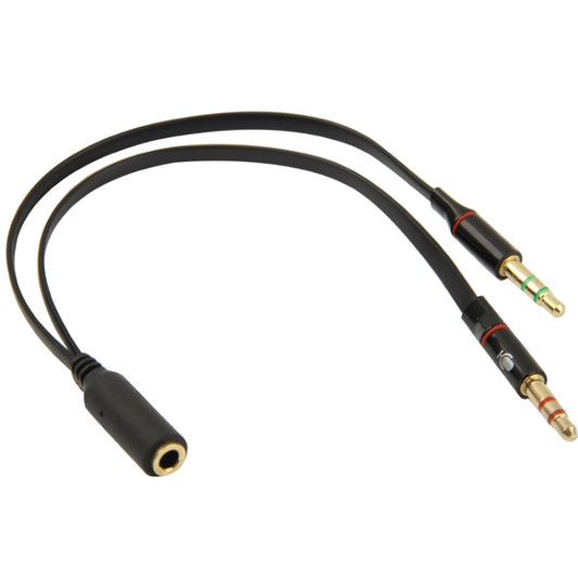 3.5mm female to 3.5mm Male Microphone Jack + 3.5mm Male Earphone Jack Adapter Cable(Black) - Audio Adapter by buy2fix | Online Shopping UK | buy2fix