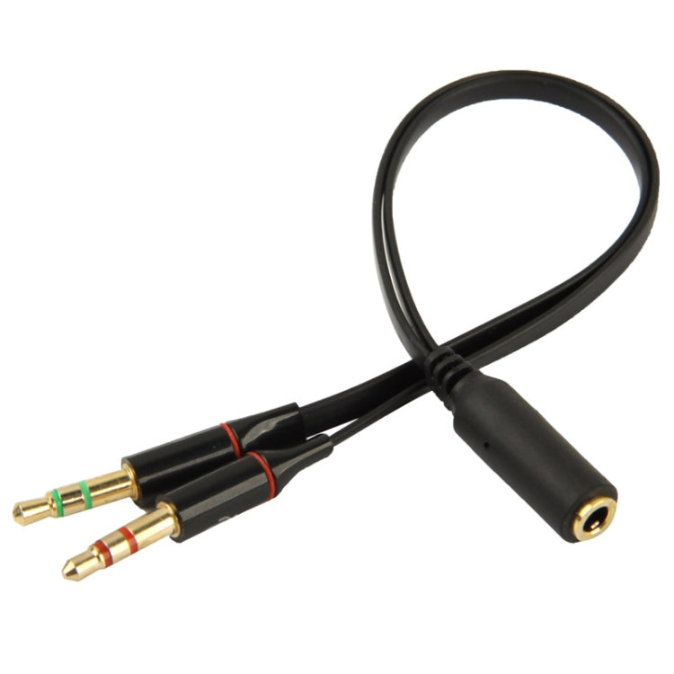 3.5mm female to 3.5mm Male Microphone Jack + 3.5mm Male Earphone Jack Adapter Cable(Black) - Audio Adapter by buy2fix | Online Shopping UK | buy2fix