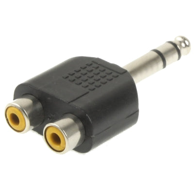 6.35mm Male to 2 RCA Stereo Headphone Jack Adapter by buy2fix