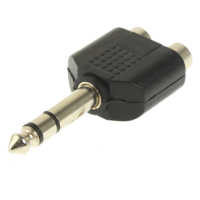 6.35mm Male to 2 RCA Stereo Headphone Jack Adapter by buy2fix