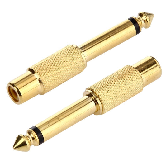 Gold Plated 6.35mm Memo Male to RCA Headphone Jack Adapter by buy2fix