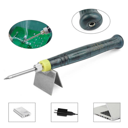 Portable USB Powered Soldering Iron Pen 5V 8W Long Life Tip + Touch Switch Protective Cap Auto Shut Off 25 second by buy2fix