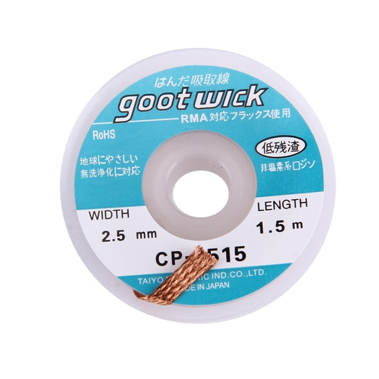 Goot Wick/Desoldering Wick 2515 (width: 2.5mm, length: 1.5m) by buy2fix