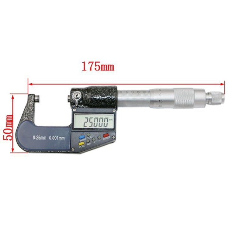 25mm (1 inch) Electronic Digital Micrometer (resolution 0.001mm) - Measuring Tools by buy2fix | Online Shopping UK | buy2fix
