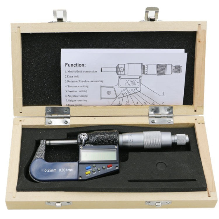 25mm (1 inch) Electronic Digital Micrometer (resolution 0.001mm) - Measuring Tools by buy2fix | Online Shopping UK | buy2fix