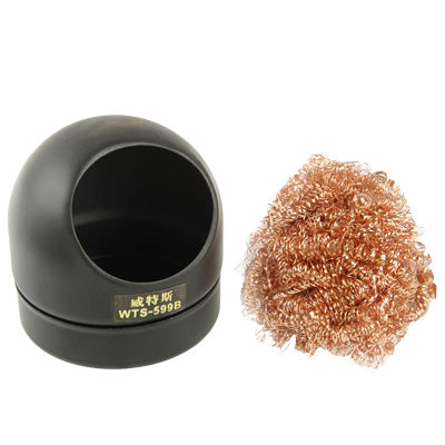Soldering Iron Tip Cleaner (Tip Cleaning Wire + Base)(Black) by buy2fix