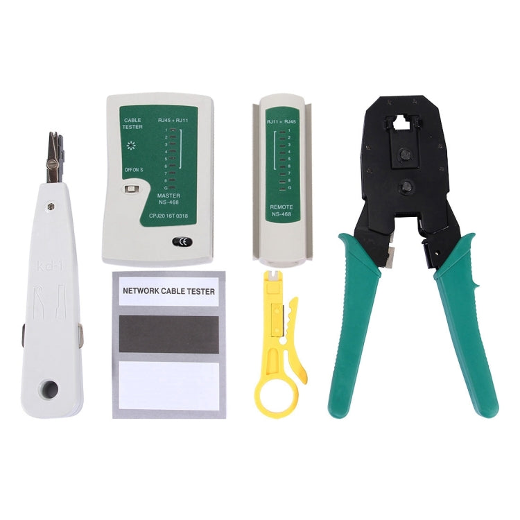 5 in 1 RJ45 Crimping Crimper Stripper Punch Down RJ11 Cat5 Cat6 Wire Line Detector Ethernet Network Cable Tester Tools Kits by buy2fix