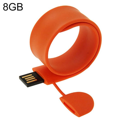 Silicone Bracelet USB Flash Disk with 8GB Memory(Orange) by buy2fix