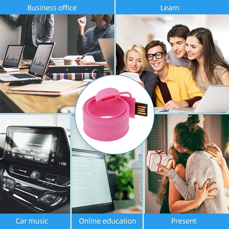 Silicone Bracelet USB Flash Disk with 8GB Memory(Pink) by buy2fix
