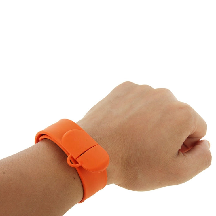 Silicone Bracelet USB Flash Disk with 32GB Memory(Orange) by buy2fix