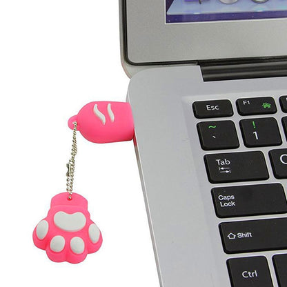 16GB Bear Paw Shaped Silicone USB 2.0 Flash Disk with Anti Dust Cup(Red plum) by buy2fix