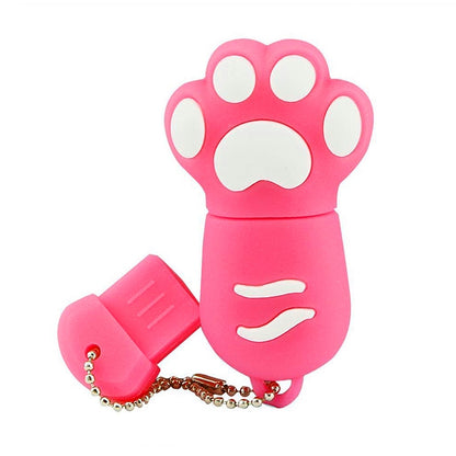 4GB Bear Paw Shaped Silicone USB 2.0 Flash Disk with Anti Dust Cup(Red plum) by buy2fix