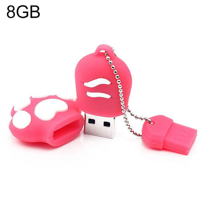 8GB Bear Paw Shaped Silicone USB 2.0 Flash Disk with Anti Dust Cup(Red plum) by buy2fix