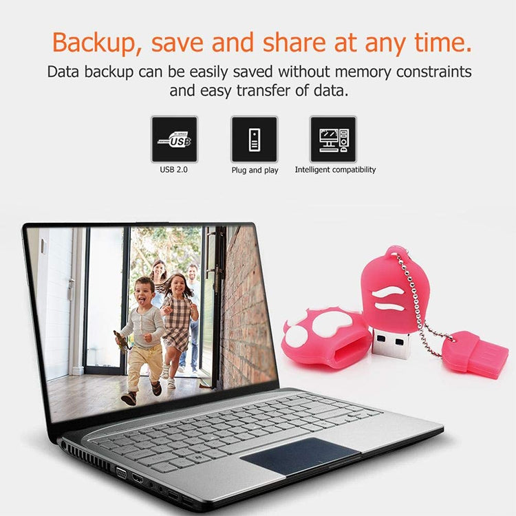 2GB Bear Paw Shaped Silicone USB 2.0 Flash Disk with Anti Dust Cup(Red plum) by buy2fix