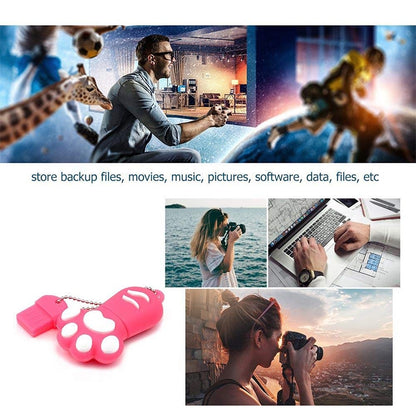 2GB Bear Paw Shaped Silicone USB 2.0 Flash Disk with Anti Dust Cup(Red plum) by buy2fix