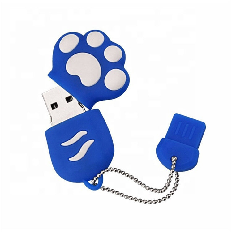 8GB Bear Paw Shaped Silicone USB 2.0 Flash Disk with Anti Dust Cup(Blue) by buy2fix