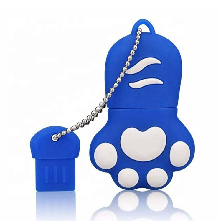 8GB Bear Paw Shaped Silicone USB 2.0 Flash Disk with Anti Dust Cup(Blue) by buy2fix