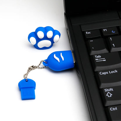 8GB Bear Paw Shaped Silicone USB 2.0 Flash Disk with Anti Dust Cup(Blue) by buy2fix